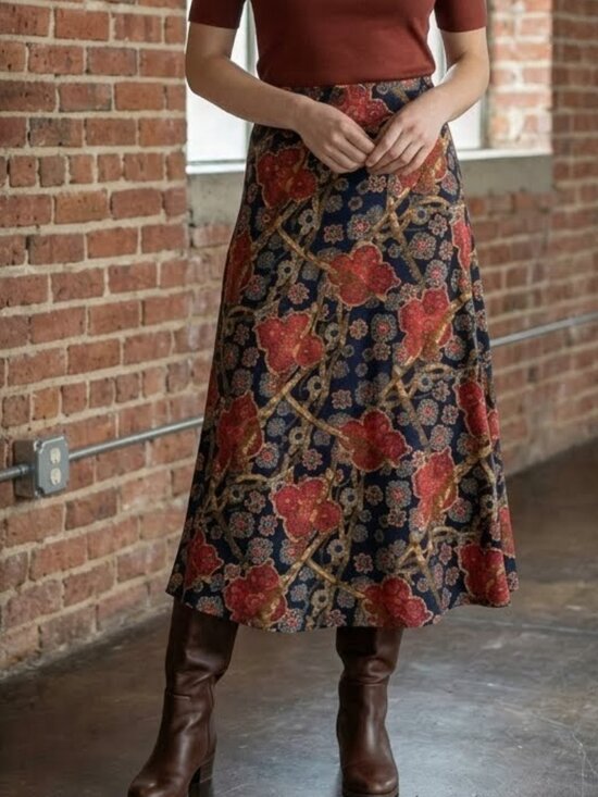 Pendleton Dresses & Skirts - Vintage Pendleton Western Cowgirl Maxi Skirt Navy Red Paisley Size 12 NEW Tags